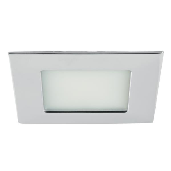 BRUMBERG LED-Einbaudownlight 12 V DC, 5 W, 60°, 2900 K, quadratisch, starr, chrom, IP44 BRUMBERG LED-Einbaudownlight 12 V DC, 5 W, 60°, 2900 K, quadratisch, starr, chrom, IP44